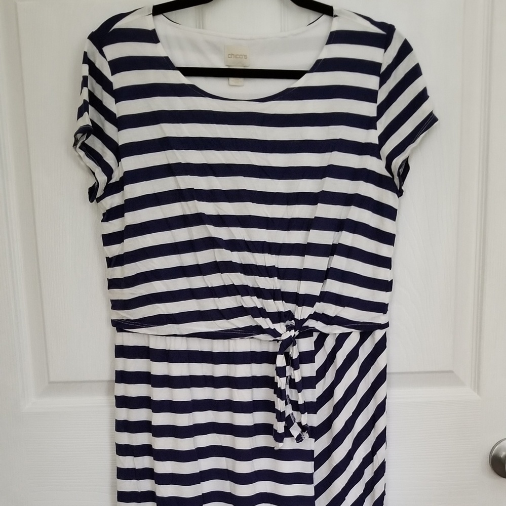 Chicos Striped Maxi Dress